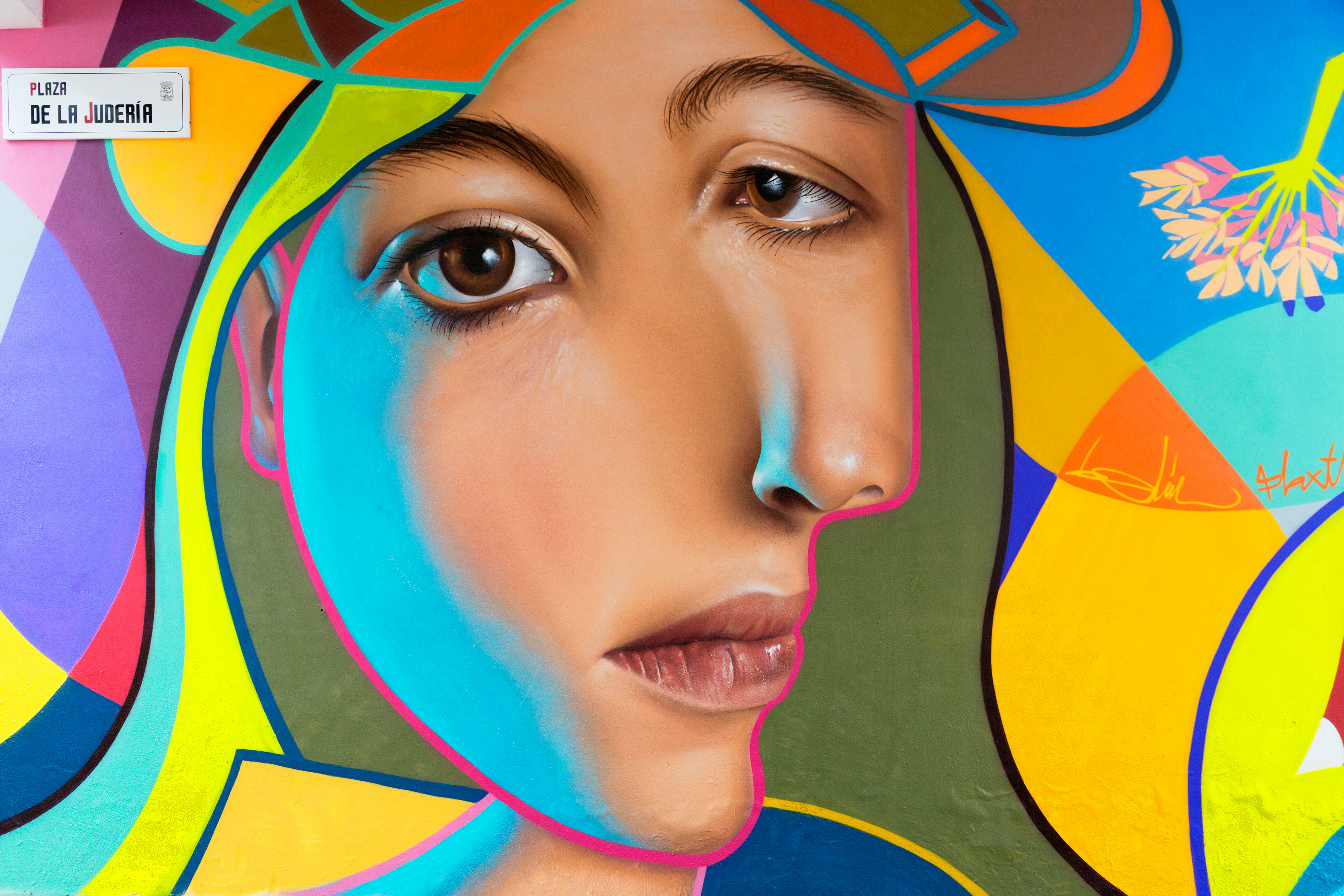 woman's face abstract painting